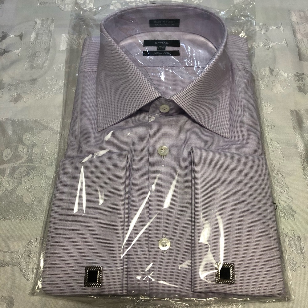 Sarar Men’s Dress Button Down Shirt, NeckSize:18.5